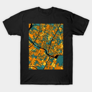 Austin Map Pattern in Orange & Teal T-Shirt